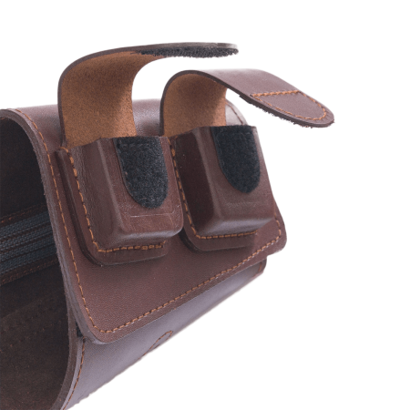 Патронташ на приклад с чехлом под зап.магазин 3-5п кал.22WMR,22LR / кожа / коричневый (м)