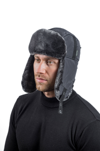 Шапка ушанка с мех.опушкой / курточная ткань / серый (м)