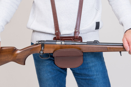 Упор для оружия комбинированный / кожа / коричневый