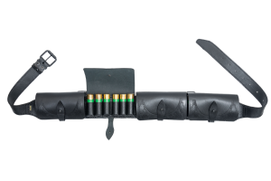 Патронташ закрытый 16к / кожа / черный (м)