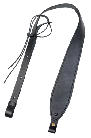 ***Ремень карабинный с противоск. накладкой / кожа / черный