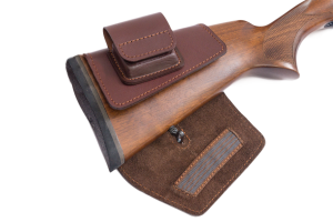 Патронташ на приклад с чехлом под зап.маг.3-5п кал.REM223 и аналоги до 60мм /кожа /коричневый(м)