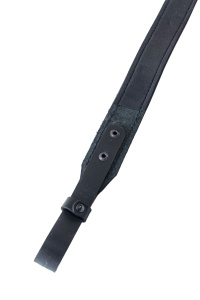 Ремень погонный с противоск. накладкой с регулировкой / кожа / черный (м)