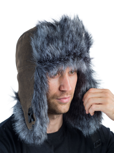 Шапка ушанка Хольстер / кож.зам. / коричневый (м)