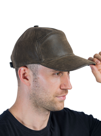 Бейсболка утепленная Город / кож.зам / коричневый (м)