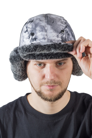 Шапка ушанка с мех.опушкой / алова / снегири (м)