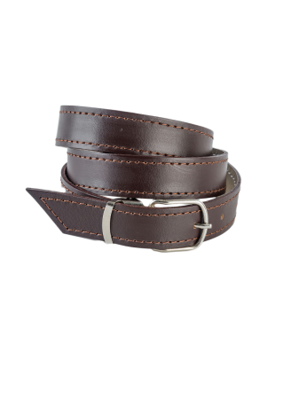 Ремень поясной женский ТУ / кожа / коричневый