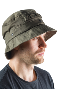 Панама с сеткой / хлопок / олива (м)