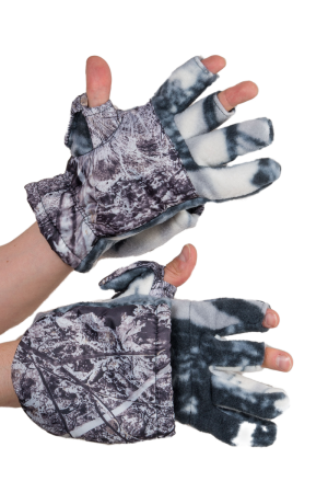 Перчатки охотника-рыбака утепленные / флис / зимний лес (м) Перчатки охотника-рыбака утепленные / флис / зимний лес (м)