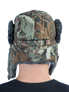 Шапка ушанка утепленная Ангара / смесовая ткань / лес 2010 (м)