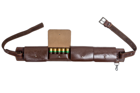 Патронташ закрытый люкс 12к / кожа / коричневый