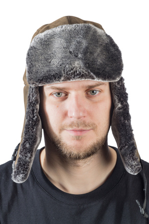 Шапка ушанка Авиатор / кож.зам / коричневый (м)