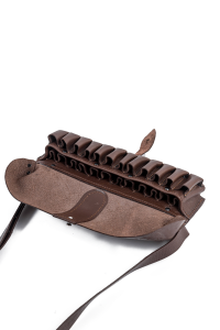 Патронташ 24х12 двухрядный / кожа / коричневый