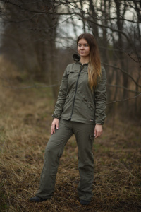 Костюм женский Флора-1 / смесовая ткань / олива