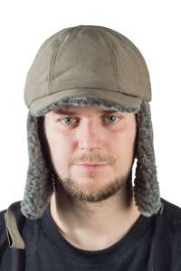 Шапка утепленная Кондор Сигнал Neon / мембрана / олива (м)