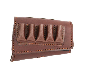 Патронташ на приклад / кожа / коричневый