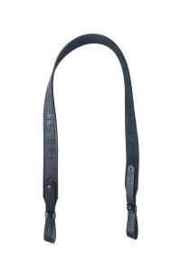 Ремень погонный с регулировкой люкс / кожа / черный (м)