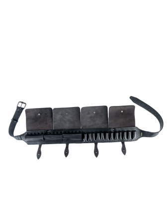 Патронташ закрытый комбинир. 7,62+12к / кожа / черный