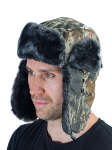 Шапка ушанка утепленная Ангара / смесовая ткань / лес 2010 (м)