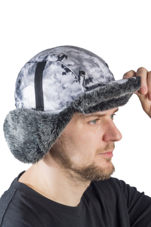 Шапка ушанка с мех.опушкой / алова / снегири (м)