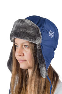 Шапка женская Снежинка / курточная ткань / синий (м)