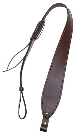 ***Ремень карабинный с противоск. накладкой / кожа / коричневый