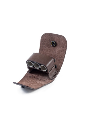 Подсумок под 2 карт.СО ПУ-3 (метал/пластик) / кожа / коричневый