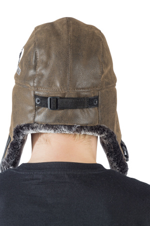Шапка ушанка Авиатор / кож.зам / коричневый (м)