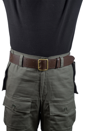 Ремень поясной офицерский по ТУ / кожа / коричневый