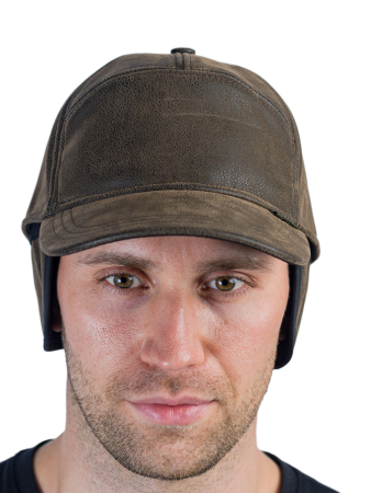 Бейсболка утепленная Город / кож.зам / коричневый (м)