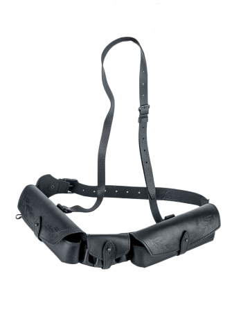 Патронташ 40х12 / кожа / черный (м)