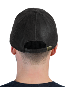 Бейсболка утепленная Город / кож.зам / черный (м)