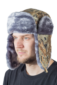 Шапка ушанка утепленная Ангара / смесовая ткань / тростник-2 (м)