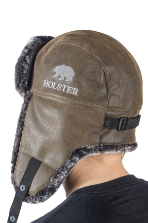 Шапка ушанка Авиатор / кож.зам / коричневый (м)