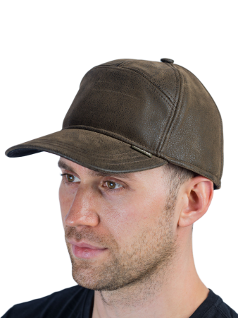 Бейсболка утепленная Город / кож.зам / коричневый (м)