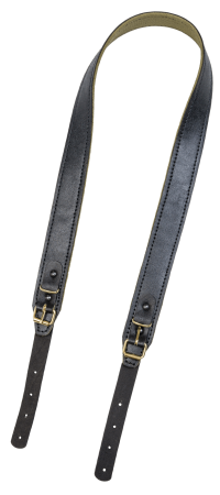 Ремень погонный двухслойный / кожа-стропа / черный