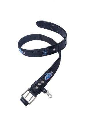 Ремень поясной В40 LINE Стандарт Fish / кожа / черный