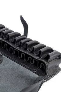 Патронташ 24х12 двухрядный / кожа / черный