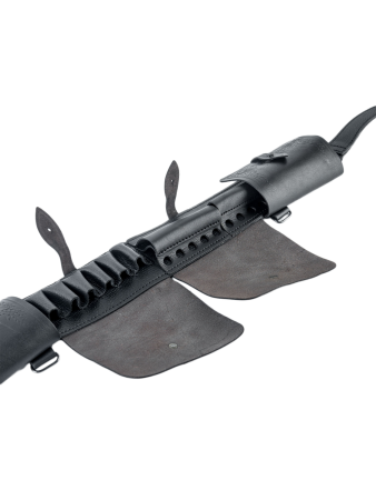 Патронташ закрытый комбинир. 7,62+12к / кожа / черный