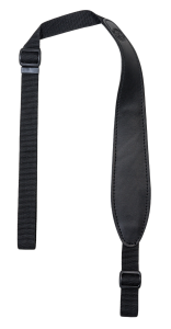 Ремень карабинный с противоскользящей стропой / кожа / черный