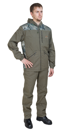 Костюм мужской Дрозд-1 / смесовая ткань / олива (вставки)