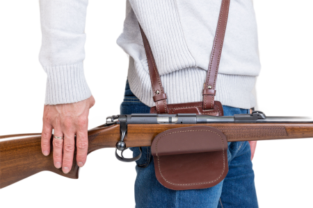 Упор для оружия комбинированный / кожа / коричневый