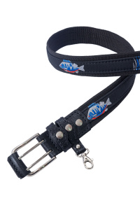 Ремень поясной В40 LINE Стандарт Fish / кожа / черный