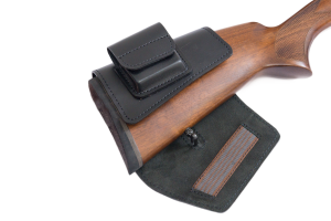 Патронташ на приклад с чехлом под зап.маг.3-5п кал.REM223 и аналоги до 60мм / кожа / черный