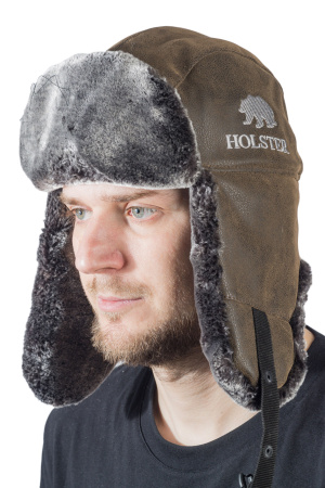 Шапка ушанка Авиатор / кож.зам / коричневый (м)