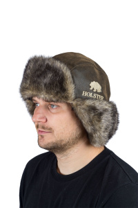 Шапка ушанка Хольстер / кож.зам. / коричневый (м)
