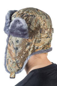 Шапка ушанка утепленная Ангара / смесовая ткань / тростник-2 (м)