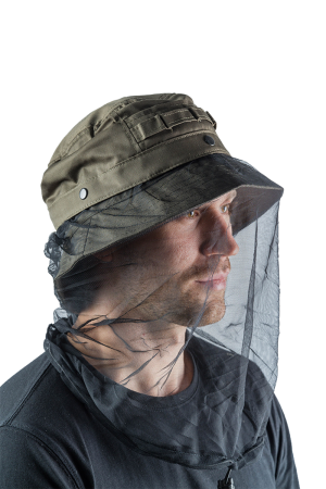 Панама с сеткой / хлопок / олива (м)