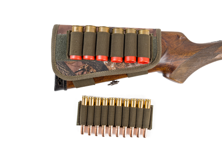 Патронташ на приклад универсальный кал. 12, 16, 20, 7.62 / ткань синтет.