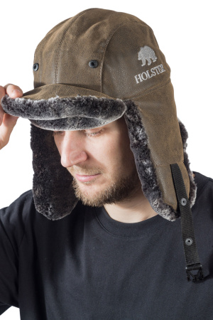 Шапка ушанка Авиатор / кож.зам / коричневый (м)